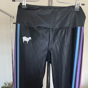 Goldsheep Black and Blue Leggings Fitted Silhouette